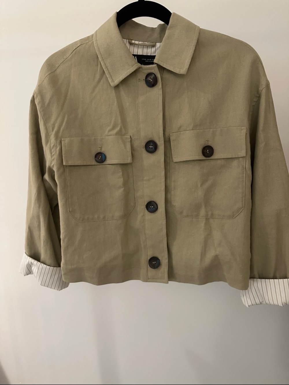 Zara short Utility Jacket in Olive
